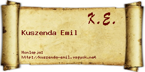 Kuszenda Emil névjegykártya